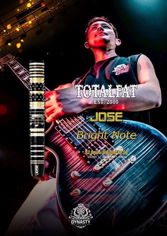 Dynasty collaboration Bright Note TOTALFAT Jose 90% Le mie freccette elettroniche Soft Tip 18,5 Grammi Softdarts