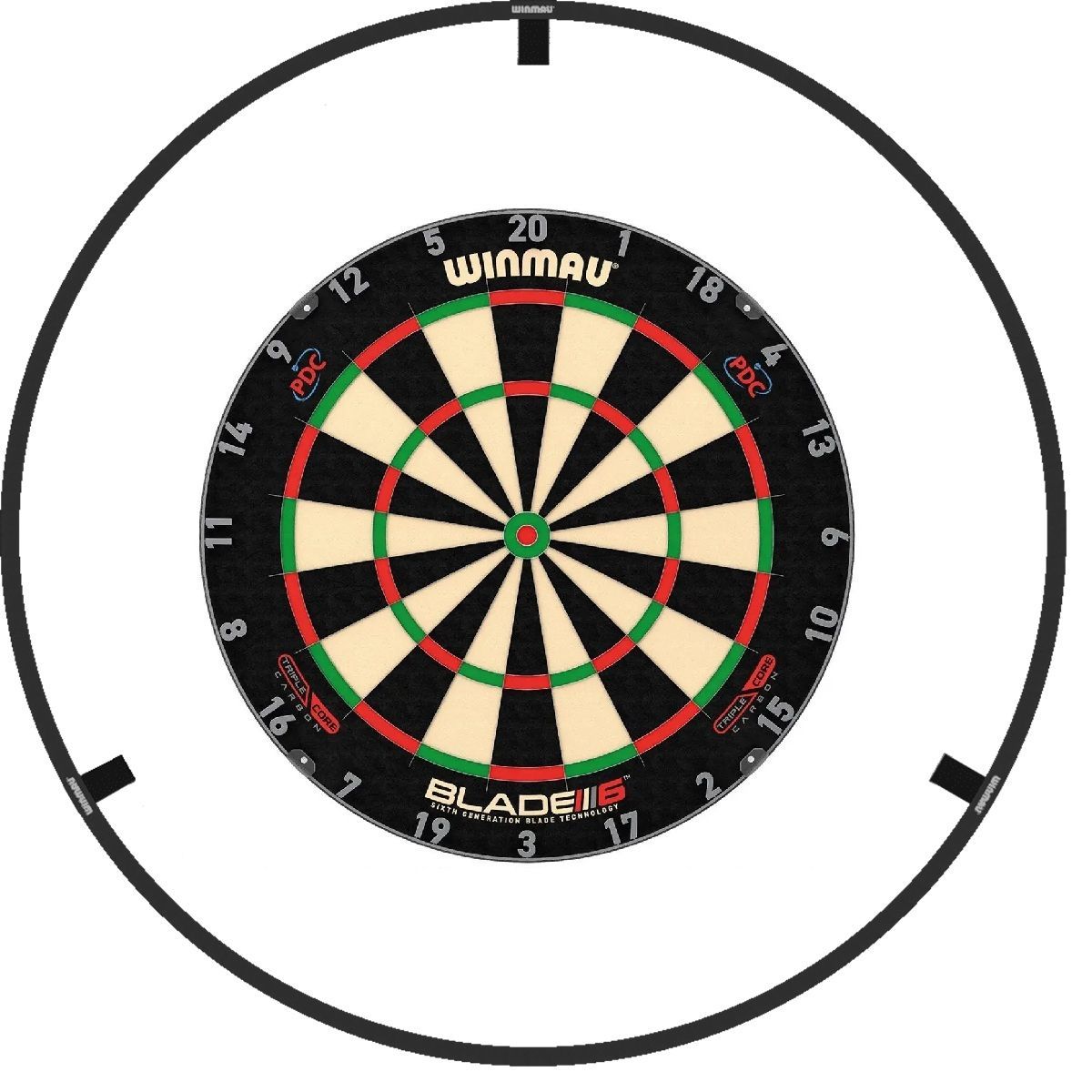 WINMAU Dartboard Blade 6 Triple Core mit Beleuchtung Plasma LED Licht Bristle Board+LED