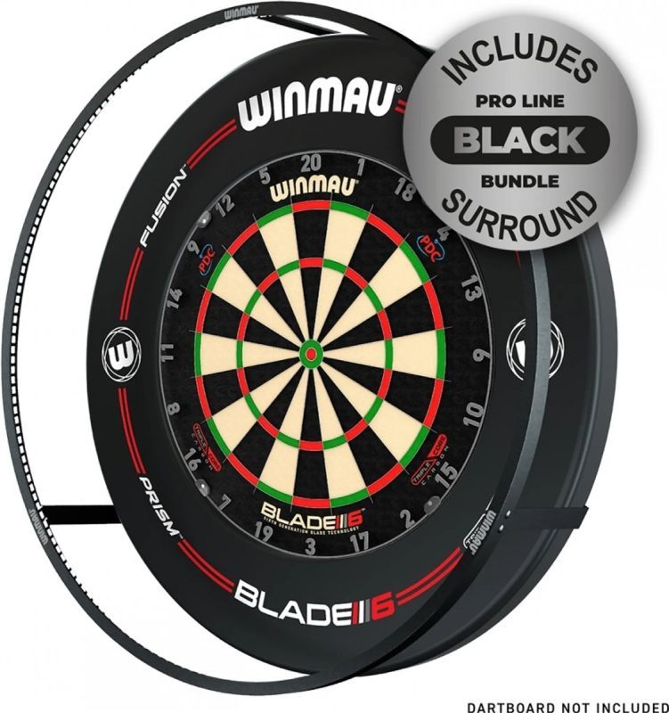 Winmau Plasma Schwarz Dartboart Licht + Surround Boardzubehör