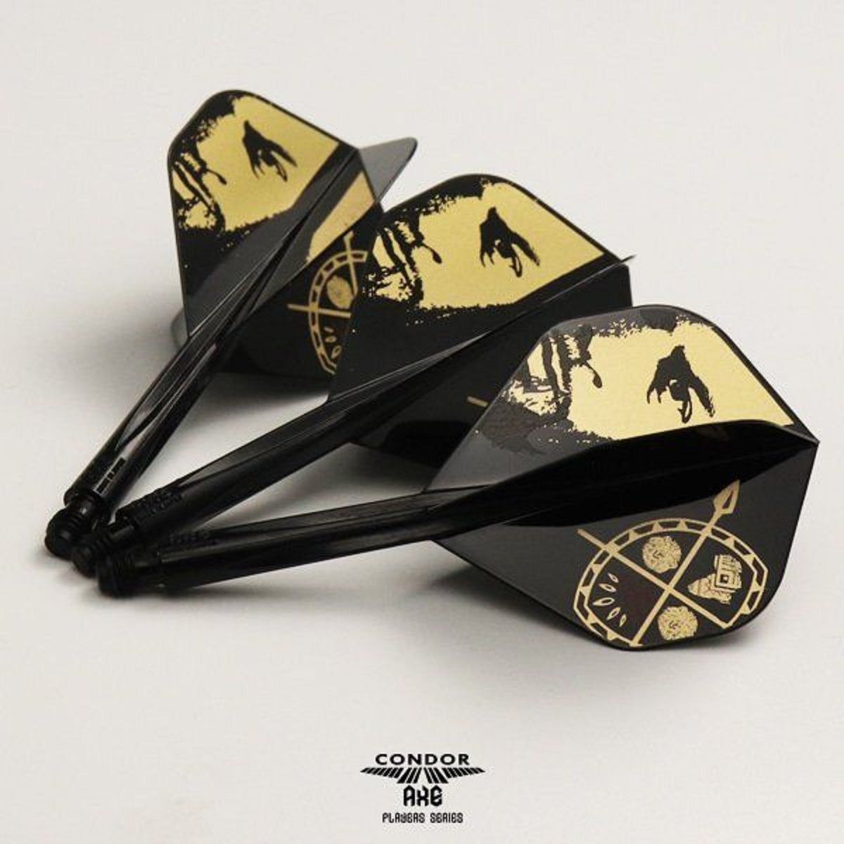 Condor Dart Flights Shafts AXE Devon Petersen I3 Black Standard No2 Flights