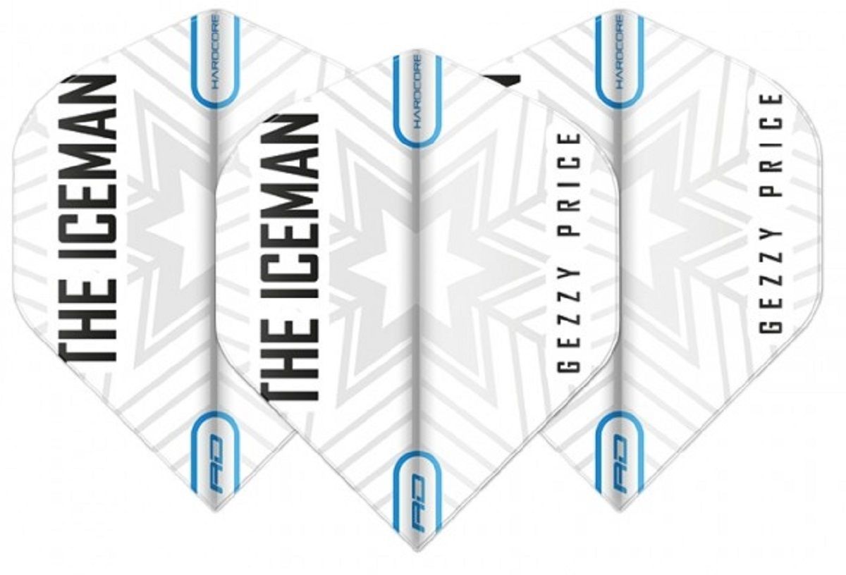 Reddragon Hardcore Gerwyn Price "Iceman" Dart Flights 2020 Schneeflocke Weiß/Grau Flights