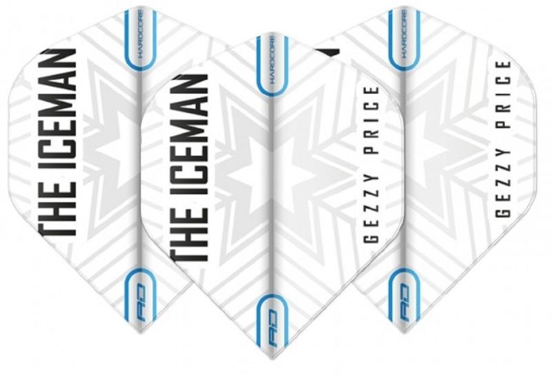 Reddragon Hardcore Gerwyn Price "Iceman" Dart Flights 2020 Schneeflocke Weiß/Grau Flights