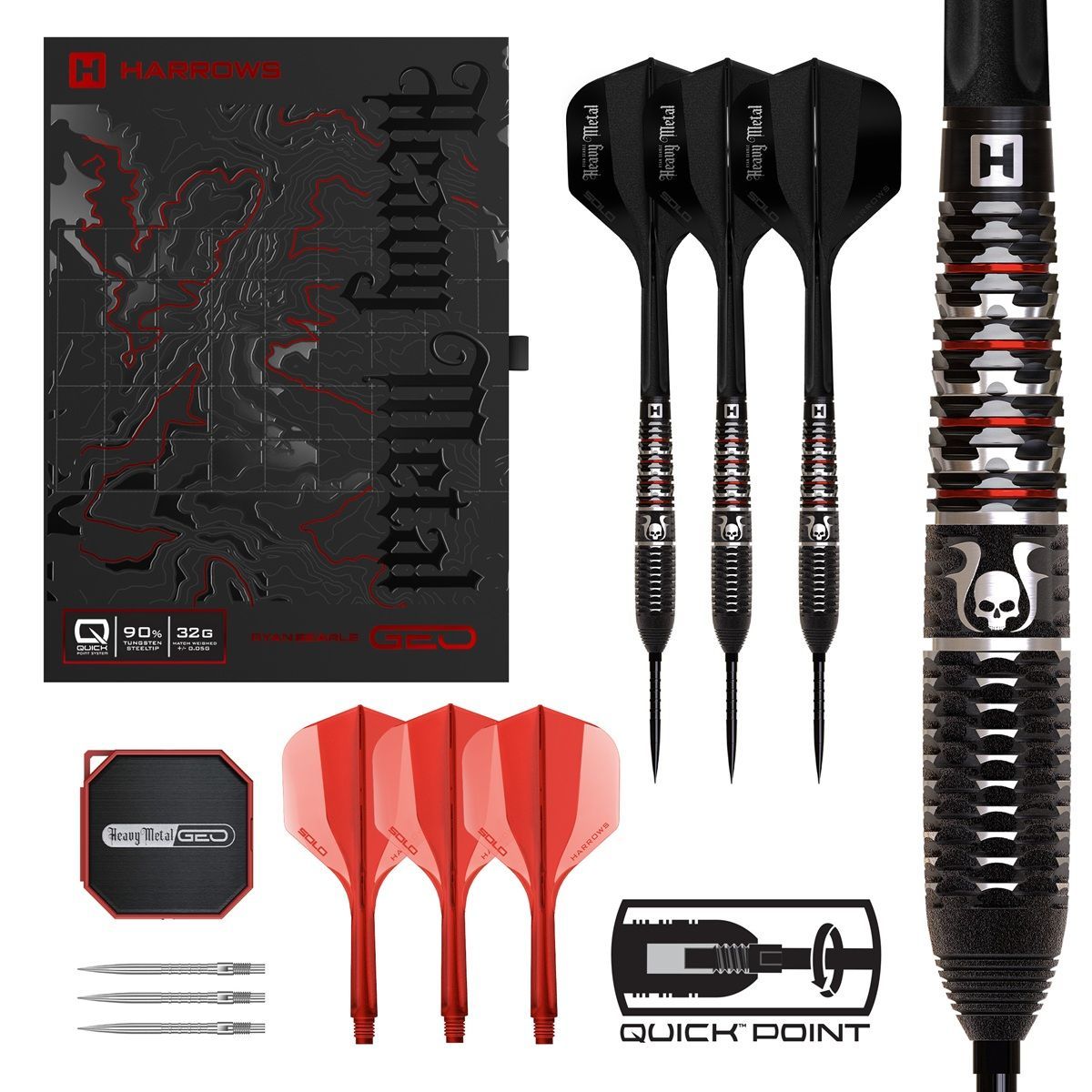 Harrows Ryan Searle GEO Quick Point 90% Steeldarts 22/23/24/26/30/32 Gram Steeldarts