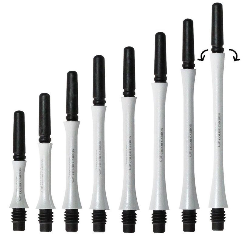 Cosmo Darts Carbon Fit Shafts Slim Pearl White Spinning Shafts