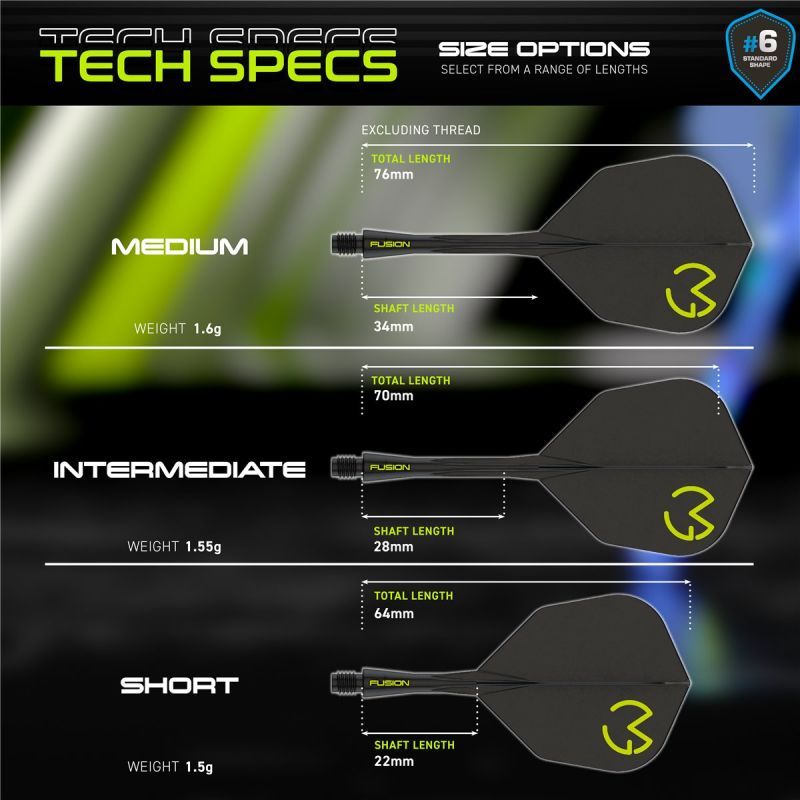 Winmau Fusion Integrated Flight & Shaft System MvG Pac Man Shape Shafts