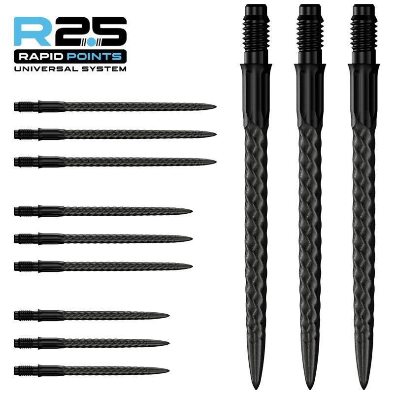 Mission R2.5 Rapid Point RP RVX Silber/Schwarz/Gold 30/35/40 mm Wechselspitzen