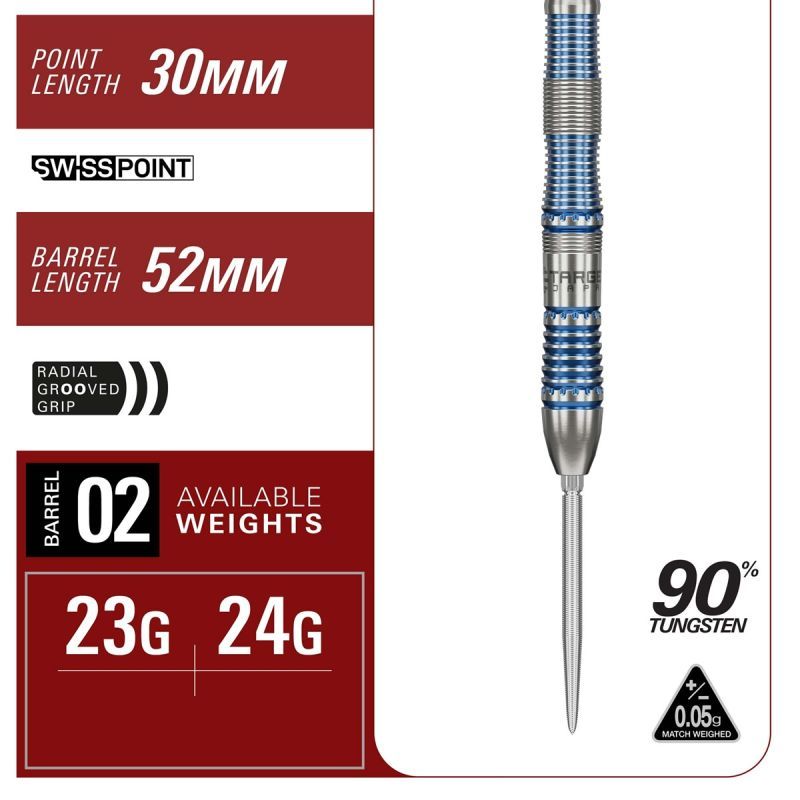 Target Mizu Series 02 90% Swiss Points Steeldarts 23 Gramm Steeldarts