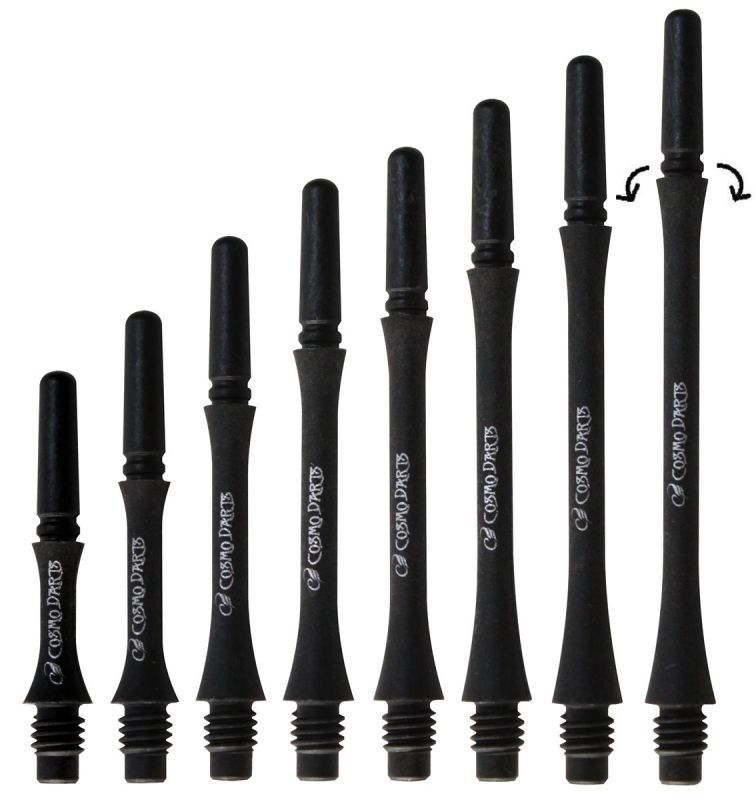 Cosmo Darts Carbon Fit Shafts Slim Black Spinning Shafts