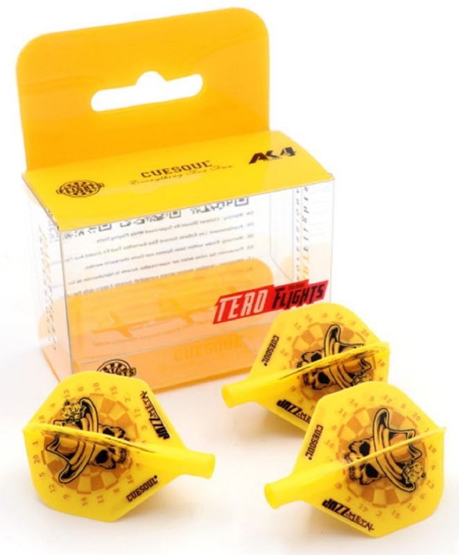 Cuesoul TERO AK4 aletta per freccette Golden Skull Giallo Standard Flights