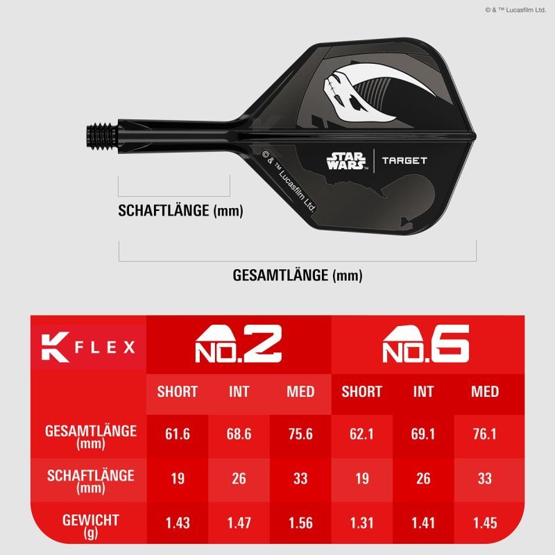 Target K-Flex Star Wars Mandalorian Shaft/Flight System Gift Set Shape No6 Shafts