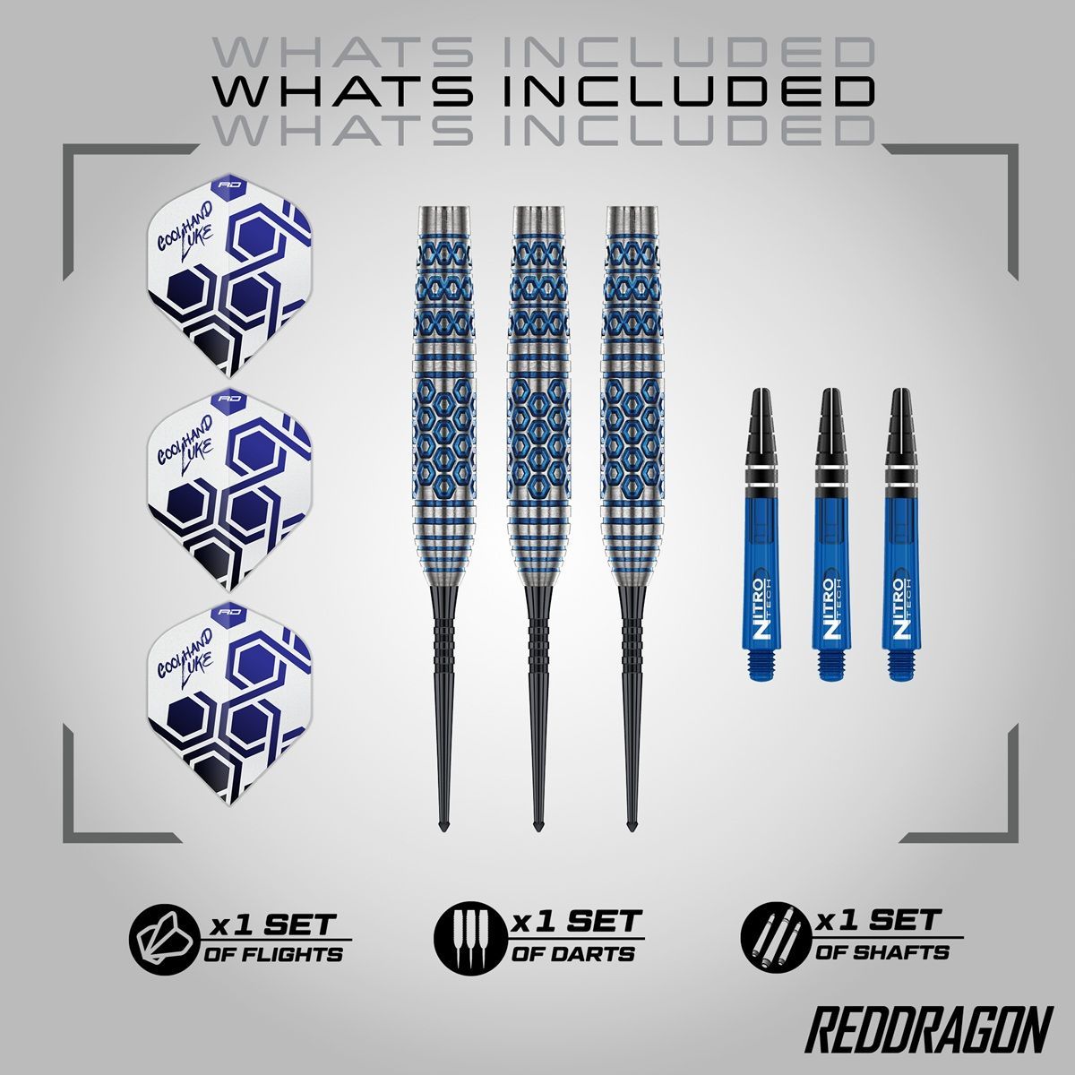 Reddragon Luke Humphries TX5 90% Fléchettes à pointe acier 23/25 Grammes Steeldarts