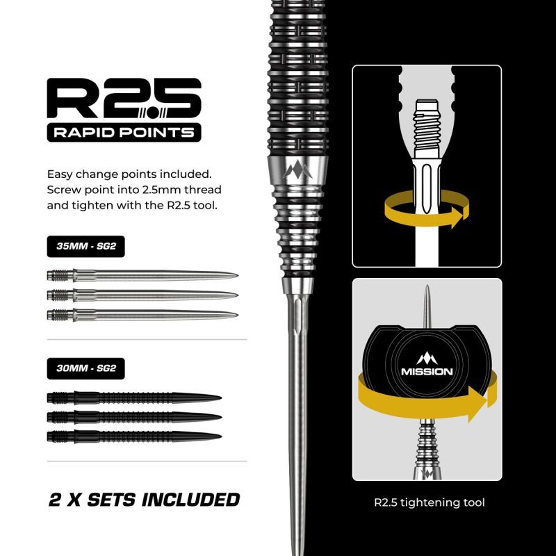 Mission Cameron Carolissen RP 95% Steeldarts 21/23 Gram Steeldarts