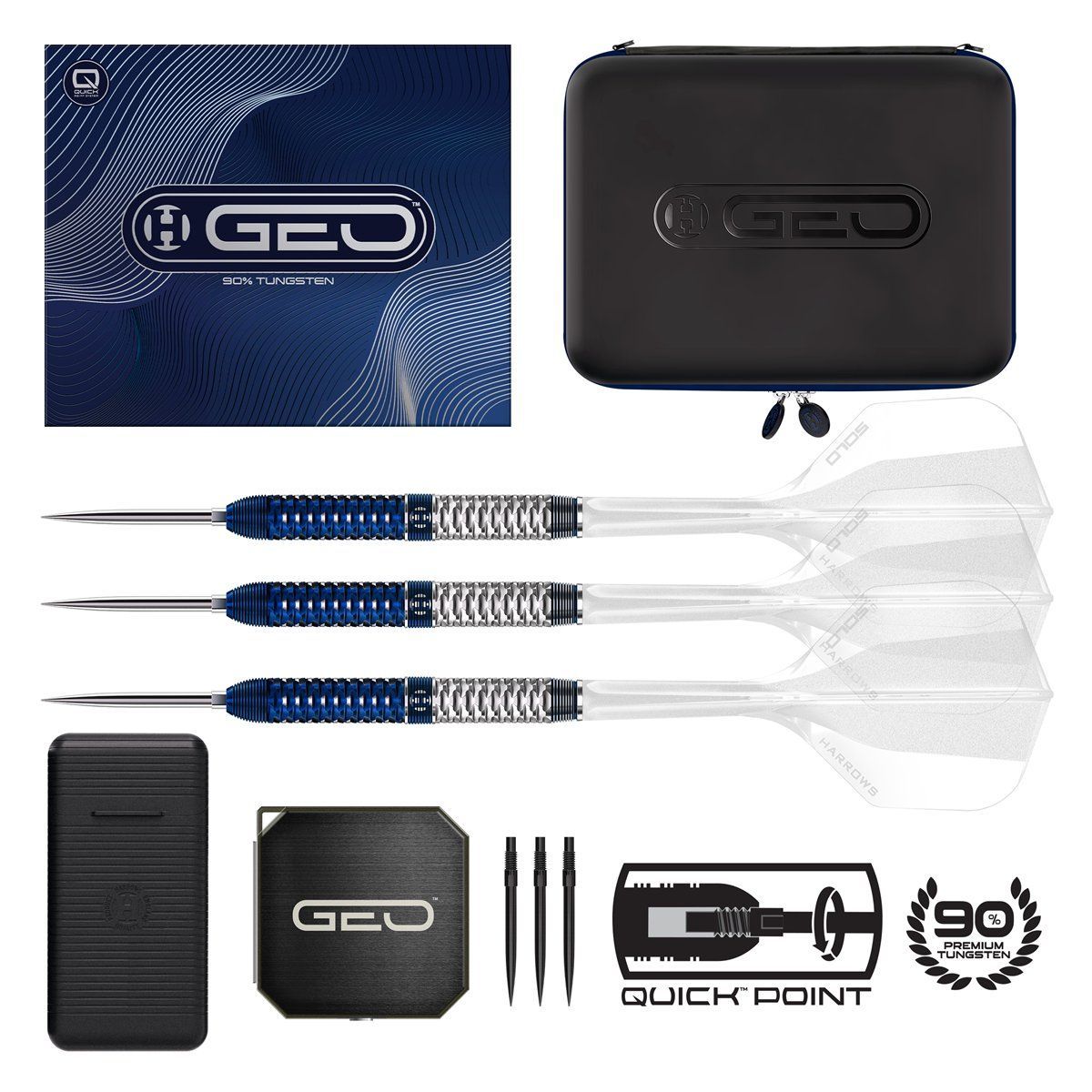 Harrows Geo Parallel 90% Quick Points Steeldarts 23/24/25 Gramm Steeldarts