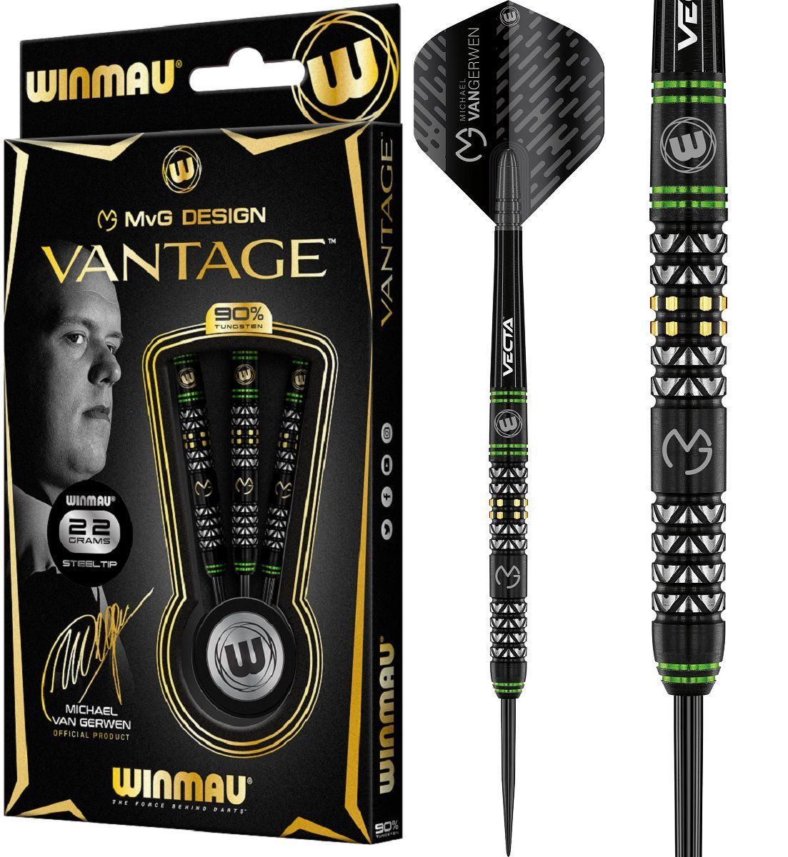Winmau Michael van Gerwen MvG Vantage Steel Darts 22/23/24 Gramm Steeldarts