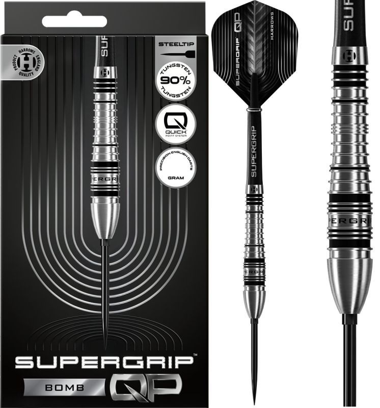 Harrows Supergrip QP Bomb 90% Steeldarts 23/25 Gramm Steeldarts