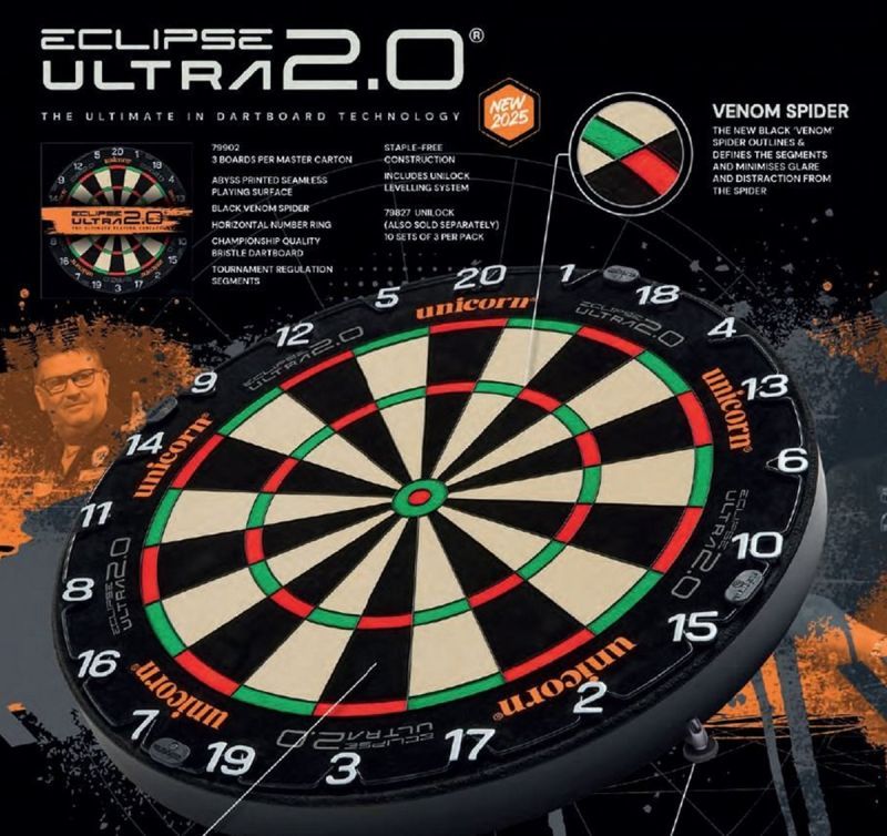 Unicorn Eclipse Ultra 2.0 Bristle Dart Board Scheibe Bristle Board