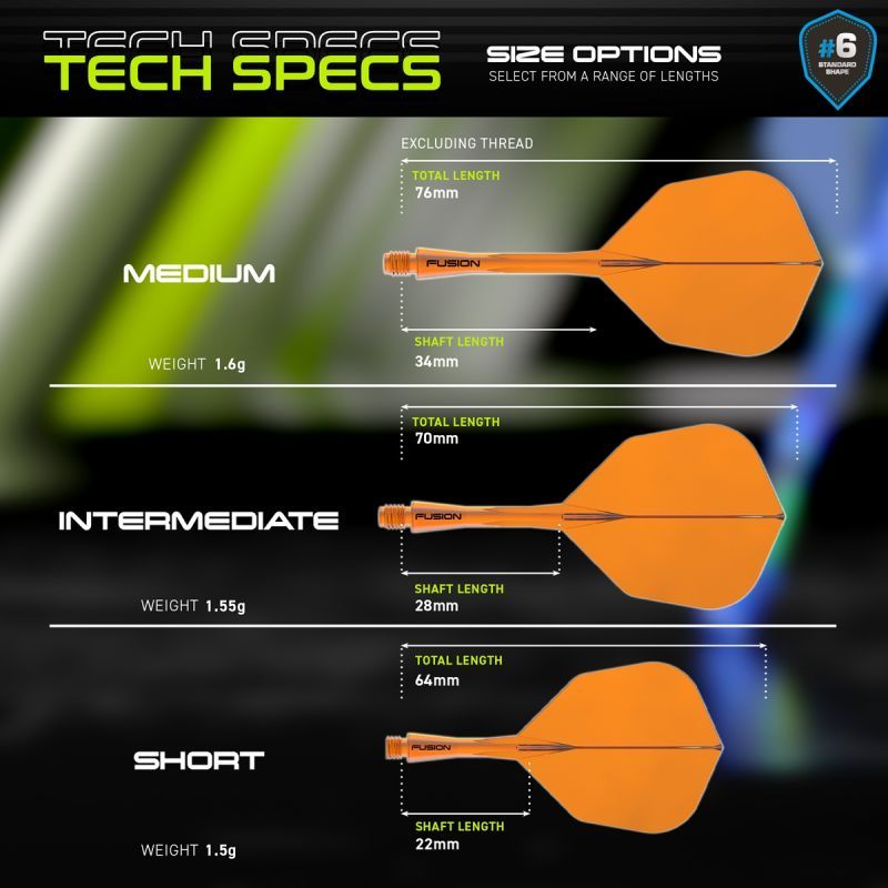 Winmau Fusion Integrated Flight & Shaft System Shape Shafts