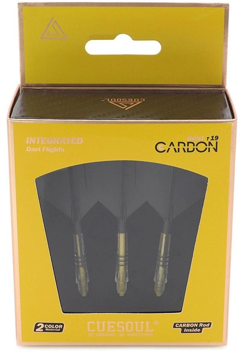 Cuesoul aletta per freccette/Asta ROST T19 Carbon Asta Nero/Giallo Big Wing Flights