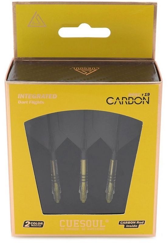 Cuesoul aletta per freccette/Asta ROST T19 Carbon Asta Nero/Giallo Big Wing Flights
