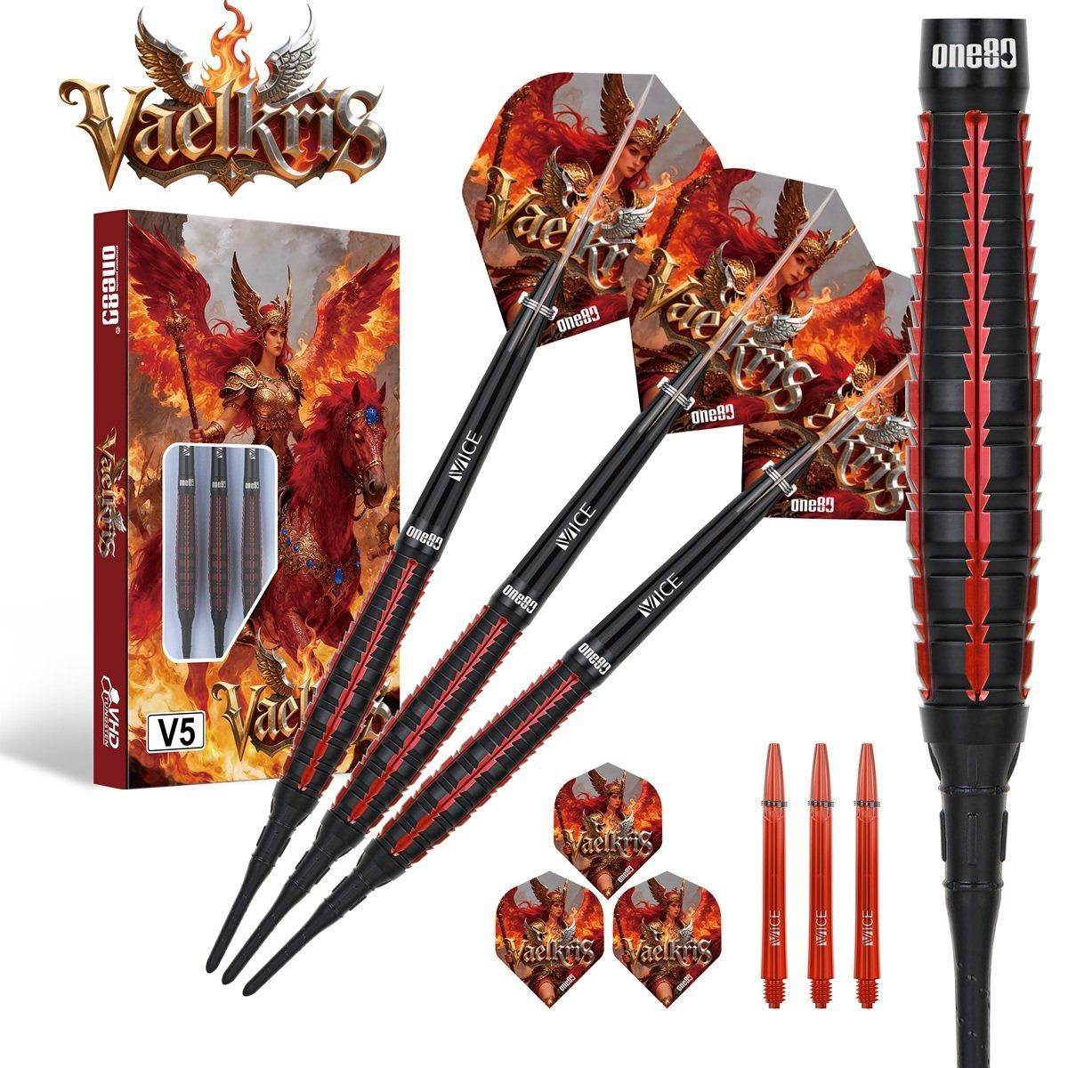 ONE80 Vaelkris V05 90% Softdarts 18/20 Gramm Softdarts