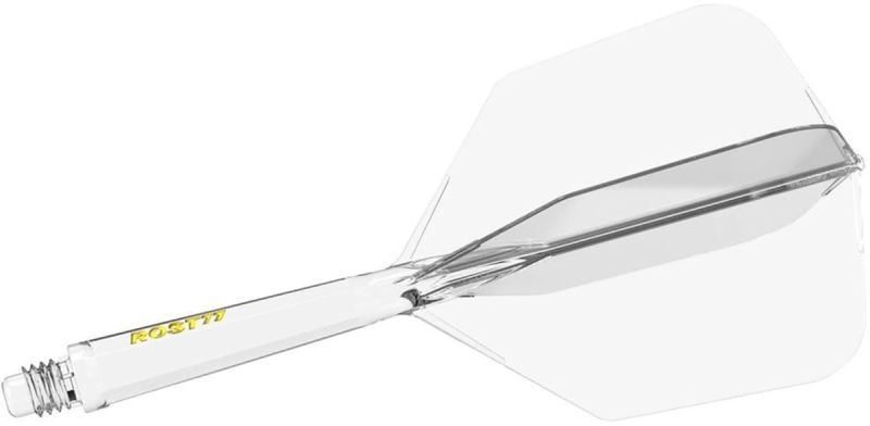 Cuesoul aletta per freccette/Asta ROST 77 Trasparente Yellow Logo Big Wing Flights