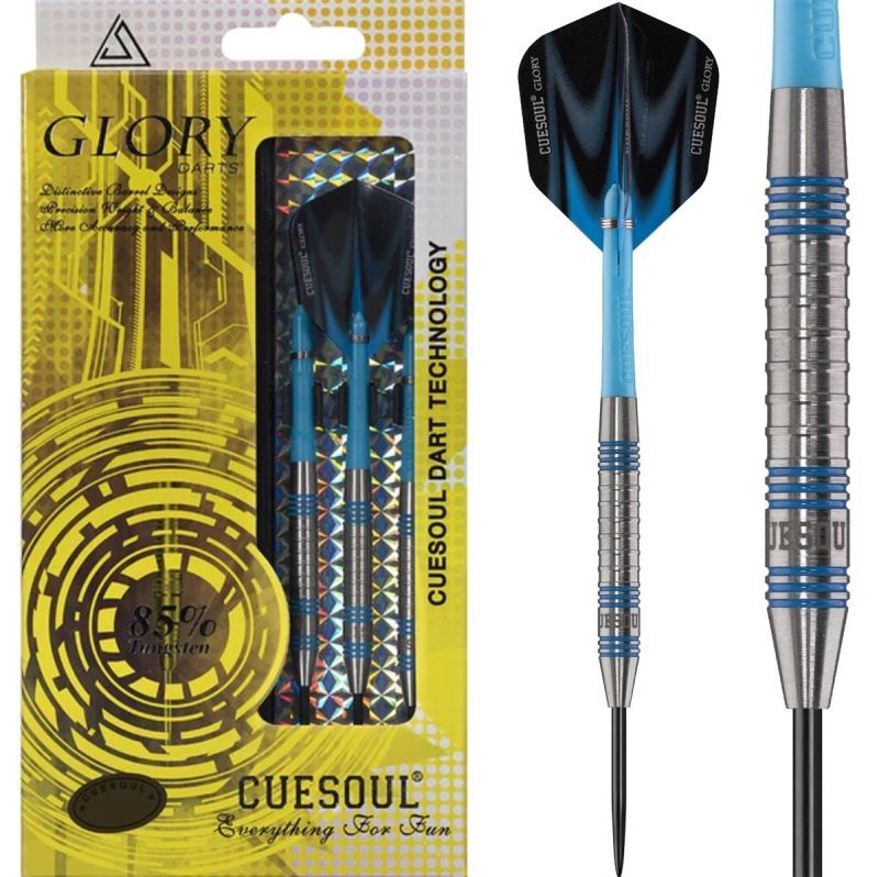 Cuesoul Glory Blue Grooves Ringed 85% Steeldarts 26 Gramm Steeldarts