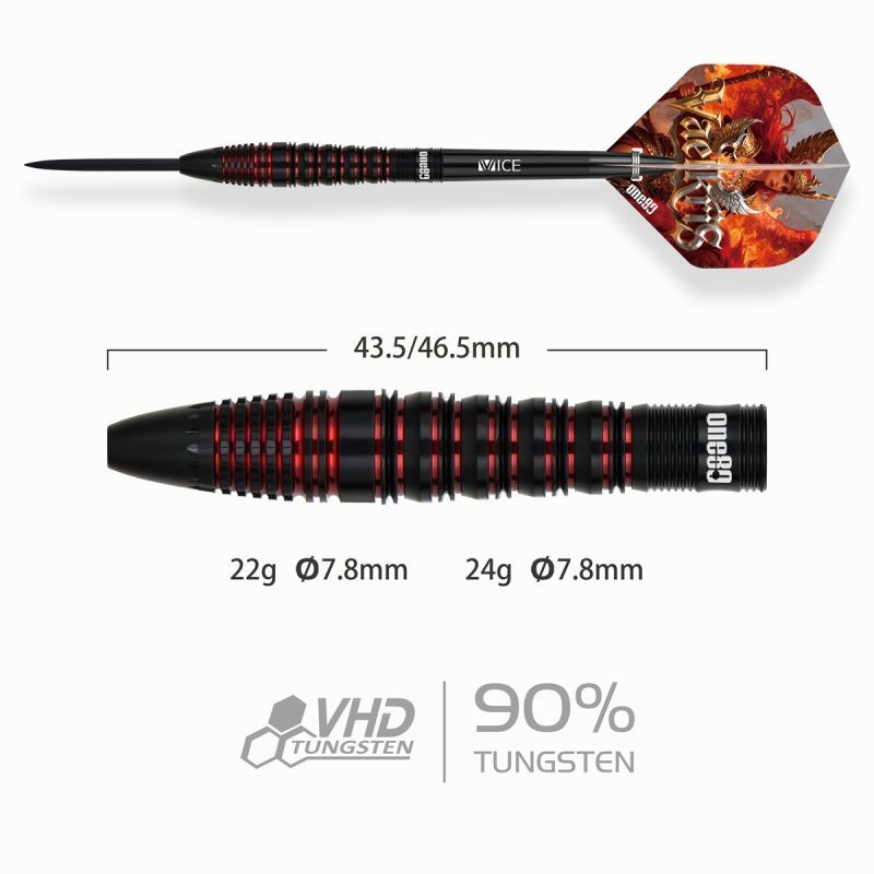 ONE80 Vaelkris V4 Steeldarts 22 Gram Steeldarts