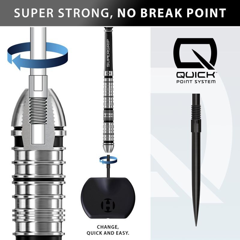 Harrows Supergrip QP Tapered 90% Quick Points Steeldarts 22/23/24/26/28/30 Gramm Steeldarts