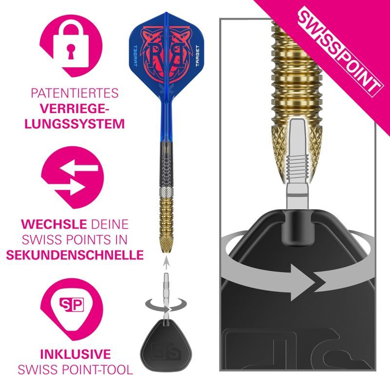 Target Raymond van Barneveld Gen6 Swiss Point 95% Steeldarts 21/23/25 Gramm Steeldarts