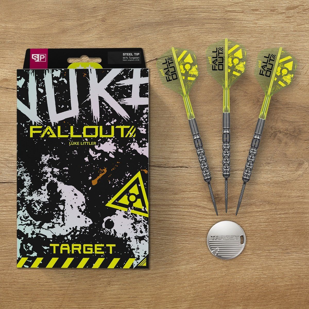 Target Luke Littler Fallout SP 90% Freccette Steel Tip 22/23/24 Grammi Steeldarts