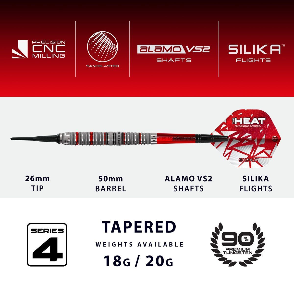 Harrows Damon Heta G4 90% Softdarts 18/20 Gramm Softdarts