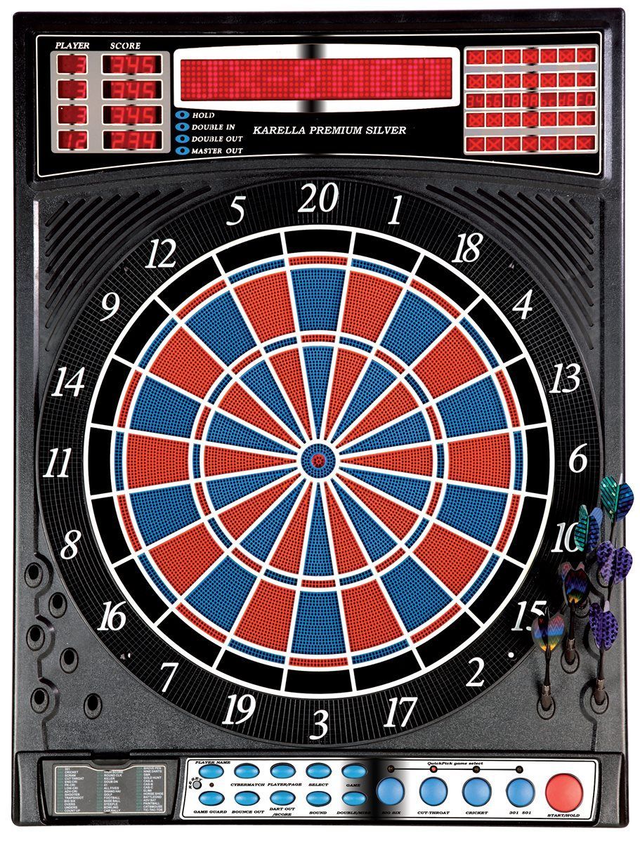 Starter-Set Softdart Board Karella Premium Silver Chris und Alicia Edition E-Dartscheibe