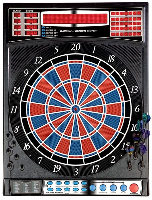 Starter-Set Softdart Board Karella Premium Silver Chris und Alicia Edition E-Dartscheibe