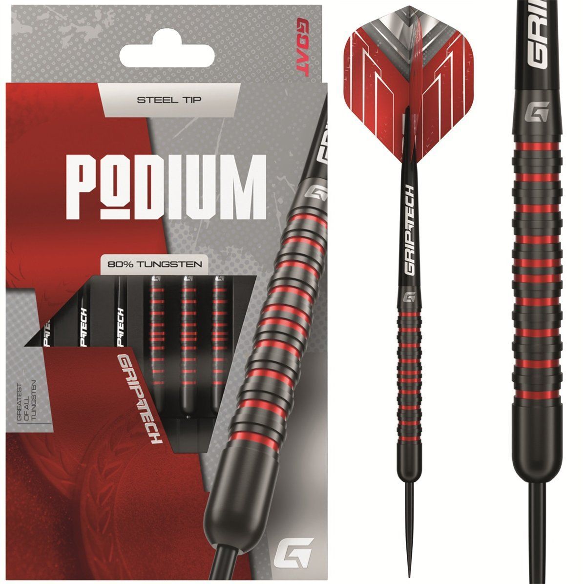 GOAT Podium Schwarz/Rot 90% Steeldarts 20/22 Gramm Steeldarts