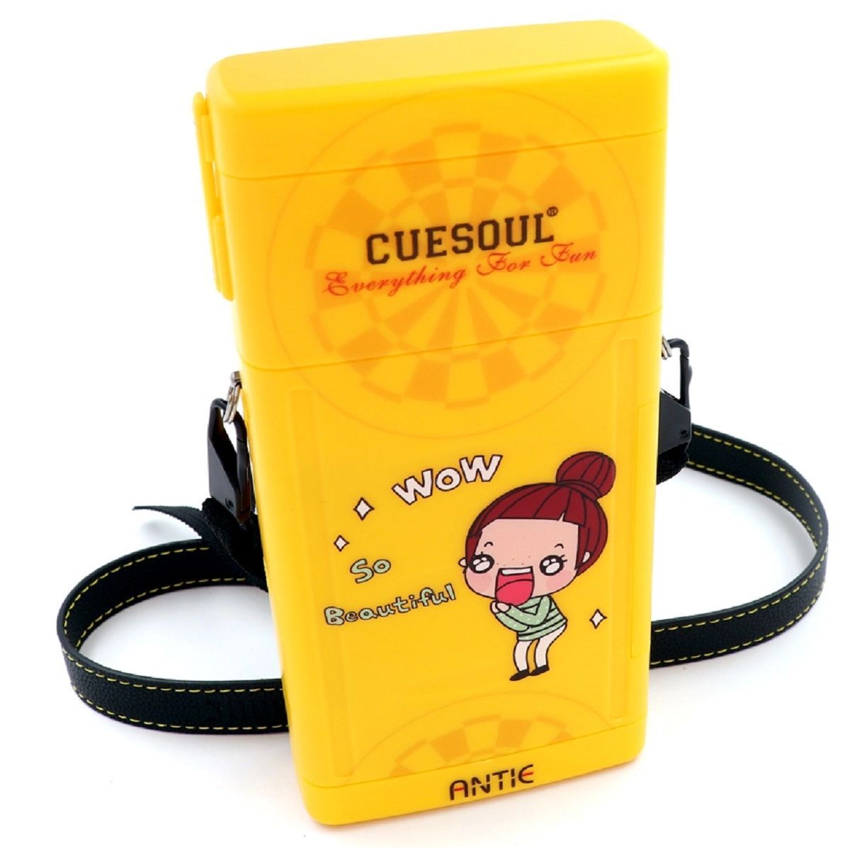 Cuesoul Hard Dart Case Yellow WOW Dart Tasche