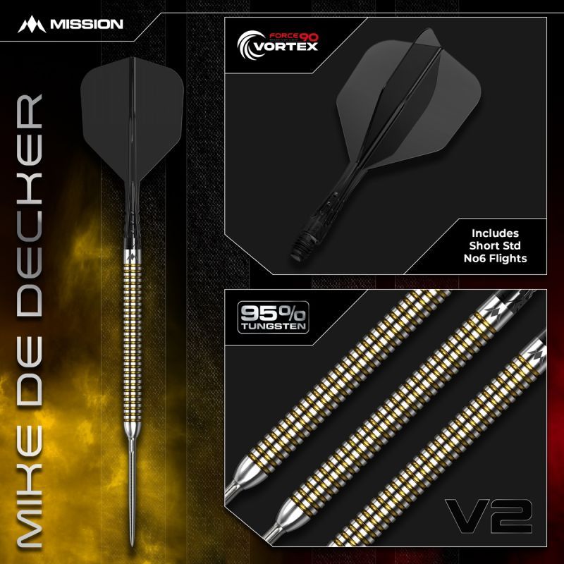 Mission Mike De Decker V2 RP 95% Steeldarts 22/24 Gram Steeldarts