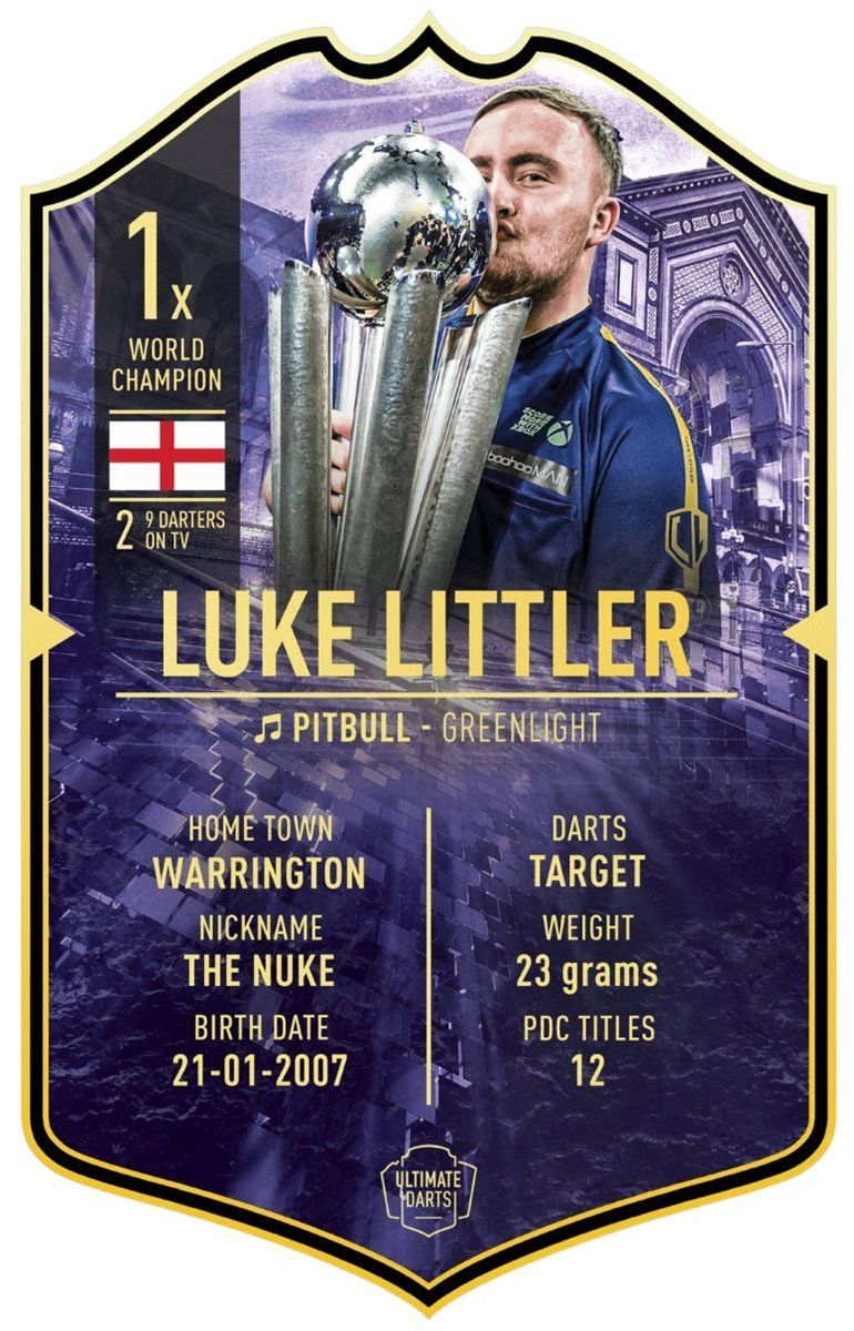 Ultimate Card Luke Littler 2025 WC Dartspieler Karte 37 x 25 cm Fanshop