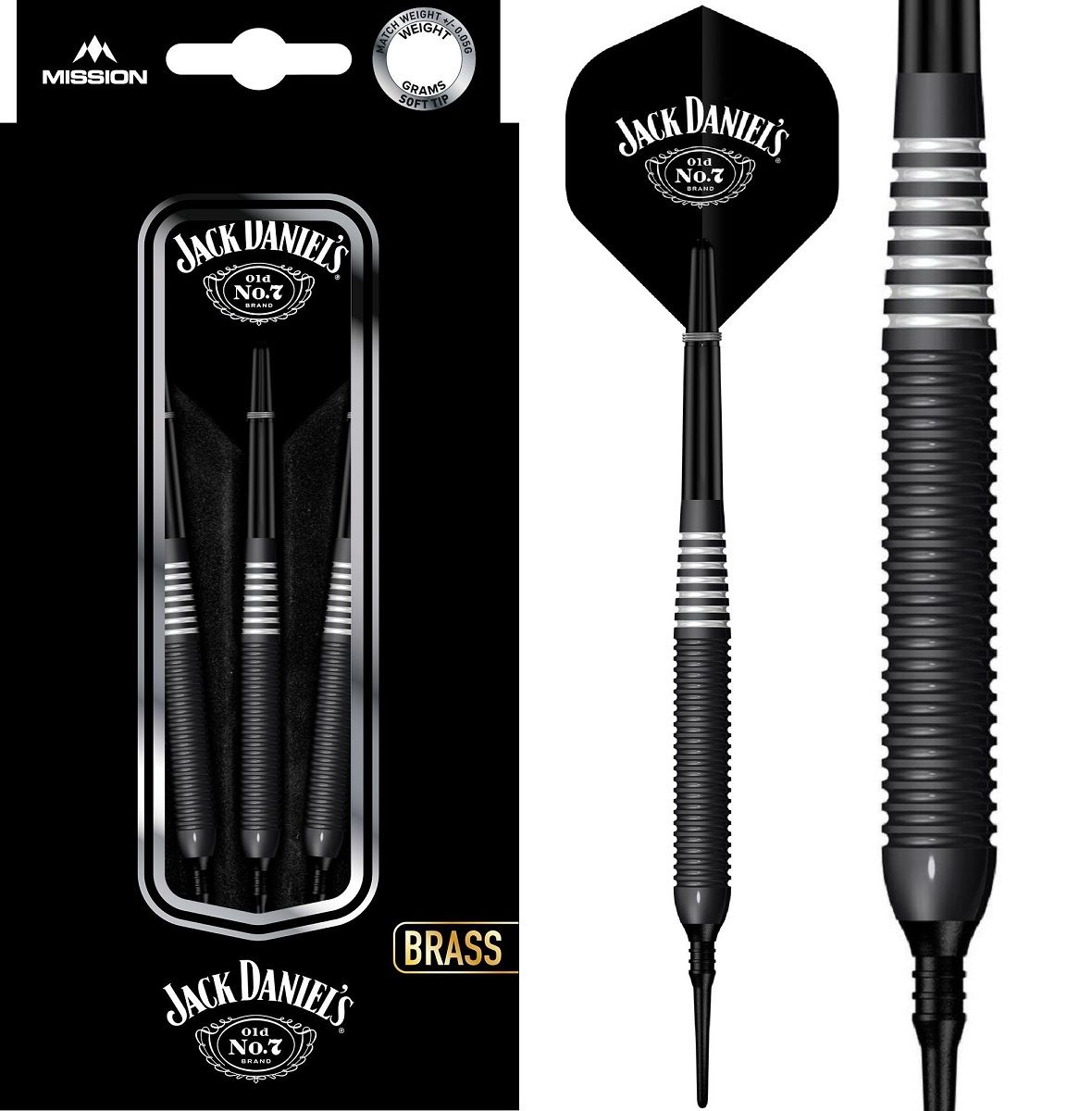 Fléchettes souples Mission Jack Daniel's Brass 19 grammes CHD7011