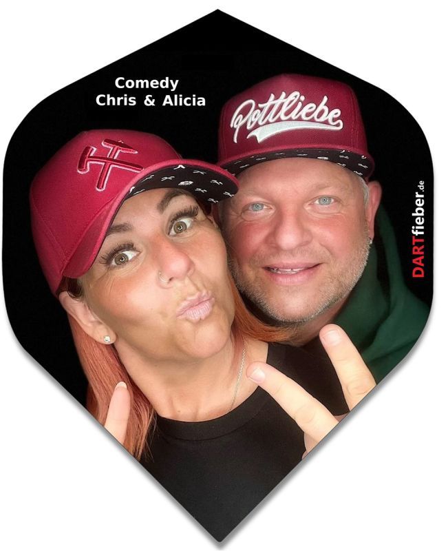 Dartfieber alette per freccette 100 Micron resistenti Chris e Alicia Flights