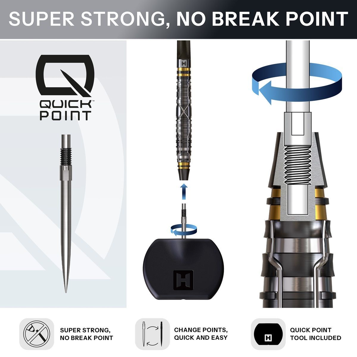 Harrows NX Luxe Quick Point 90% Steeldarts 22/23/24 Gram Steeldarts