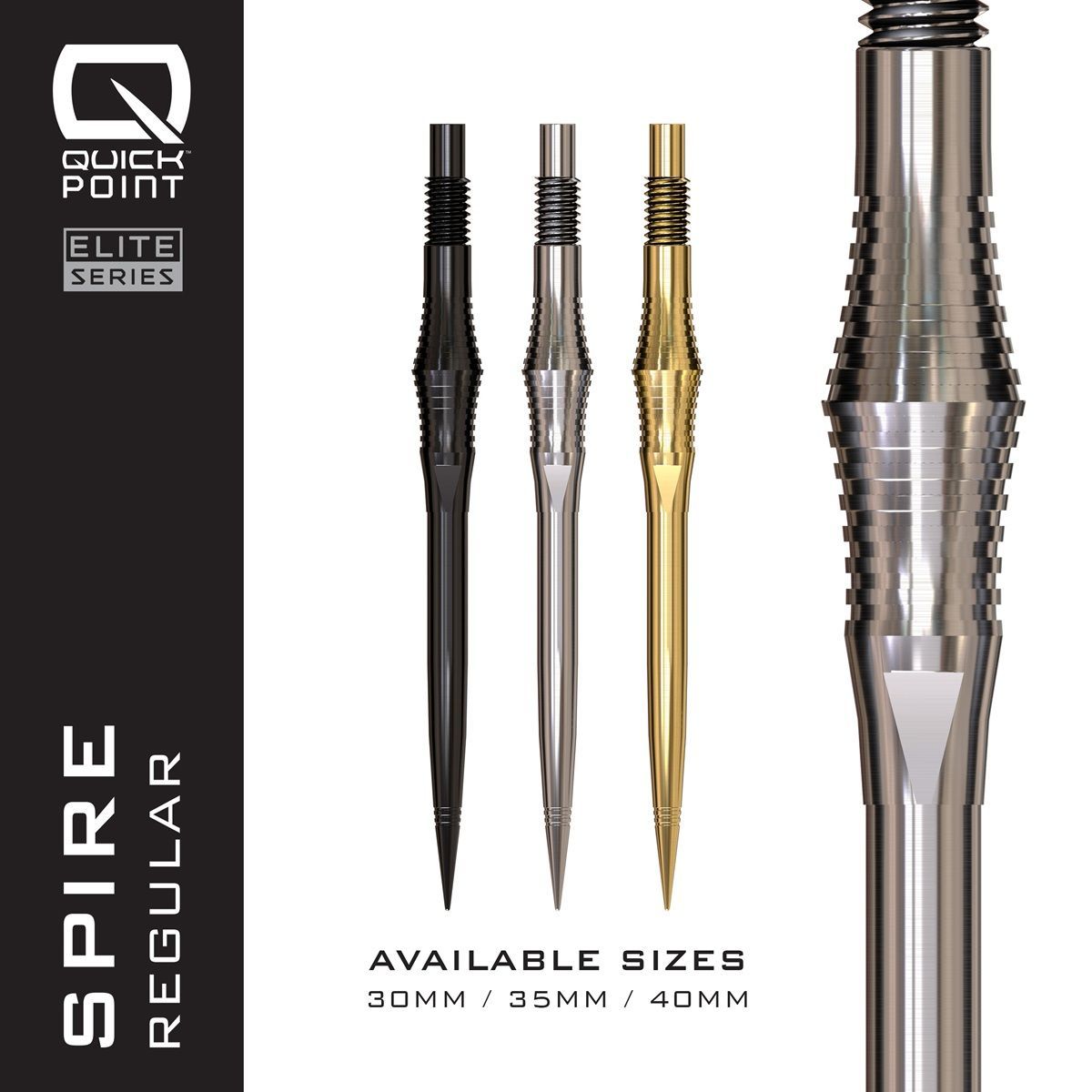 Harrows Quick Points Spire 30/35/40 mm Silver/Black/Gold Wechselspitzen