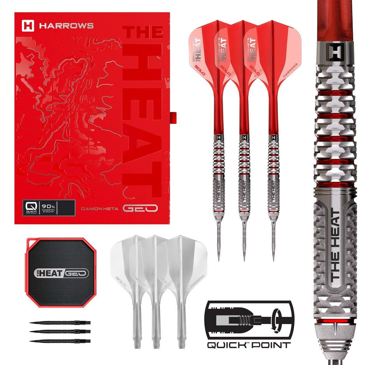 Harrows Damon Heta GEO Quick Point 90% Steeldarts 22/23/24/25 Gram Steeldarts
