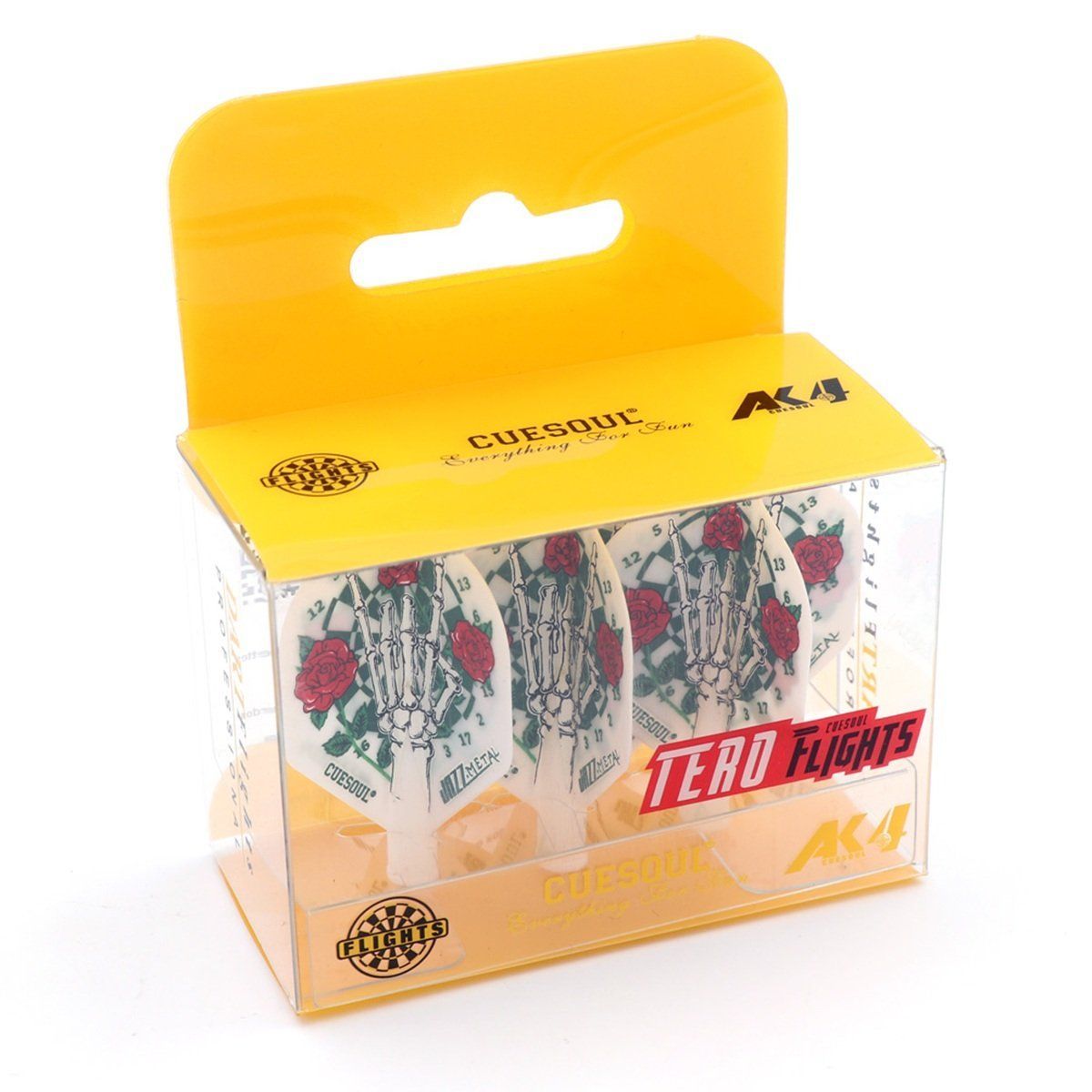 Cuesoul TERO AK4 aletta per freccette Rose Bianco Standard Flights