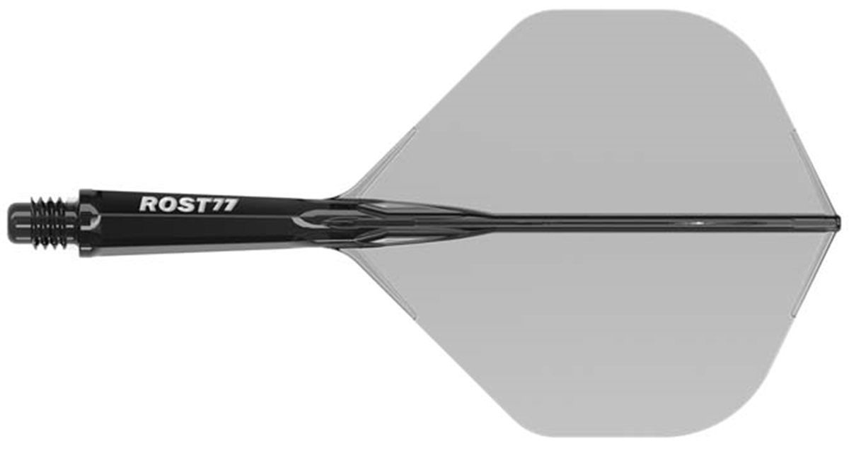 Cuesoul aletta per freccette/Asta ROST 77 Trasparente Nero standard grande Flights
