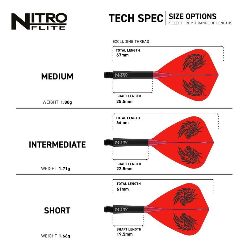 Reddragon Nitro Flite Jonny Clayton Integrated Flight/Shaft Kite Shafts