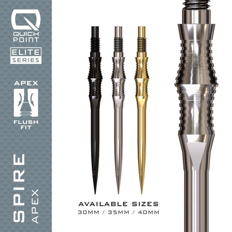 Harrows Quick Points Apex Spire 30/35/40 mm Silver/Black/Gold Wechselspitzen