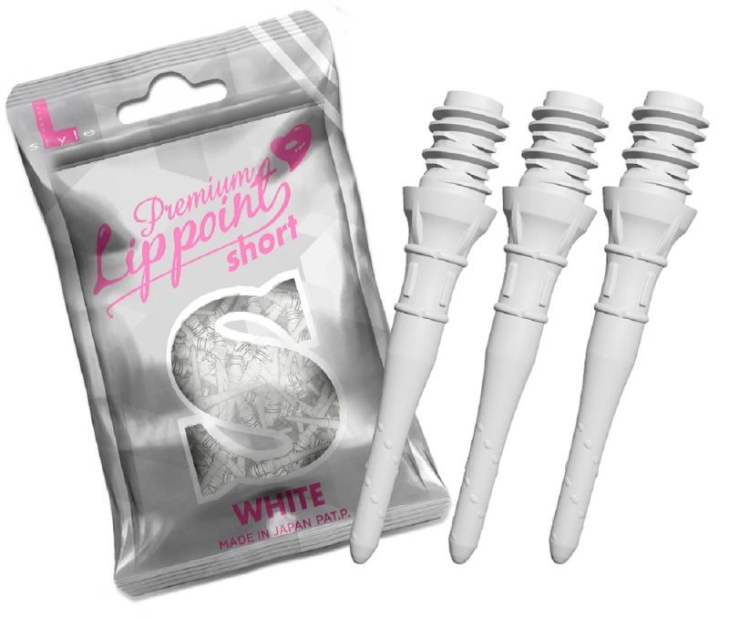 L-Style - Premium Lippoint Short noir blanc rouge jaune pointes souples pour fléchettes Soft Dart Spitzen