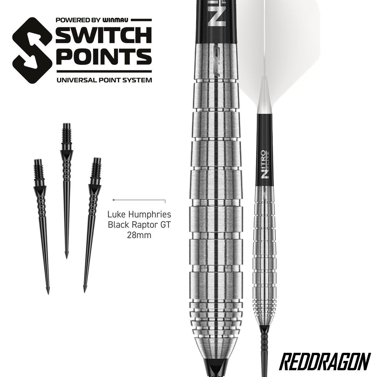 Reddragon Luke Humphries TX1 Pioneer Switch Point 90% Steeldarts 22/24 Gram Steeldarts