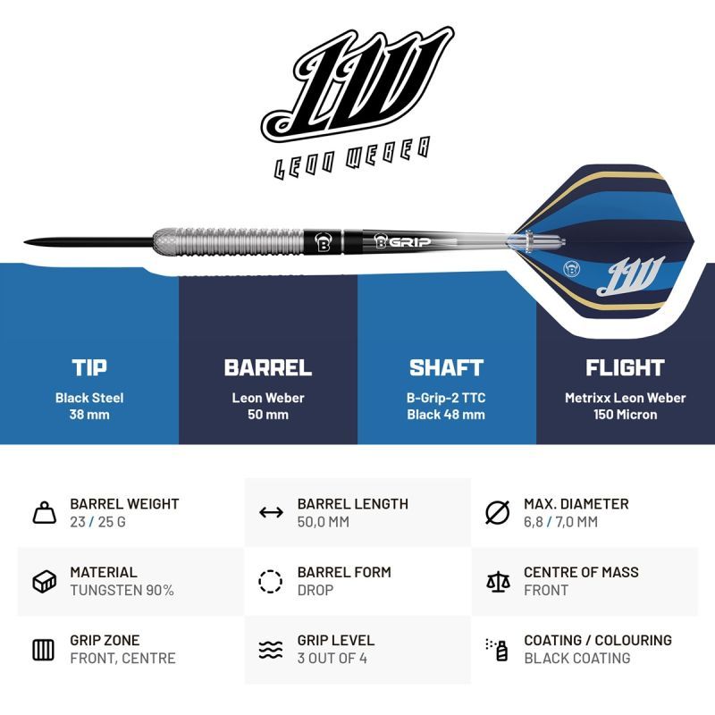 Bull´s Leon Weber 90% Steeldarts 23 Gram Steeldarts
