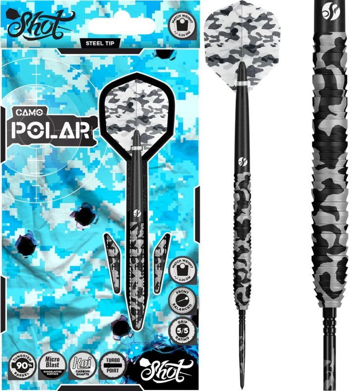 Shot! Camo Polar TP 90% Steeldart 23/24/25 Gram Steeldarts